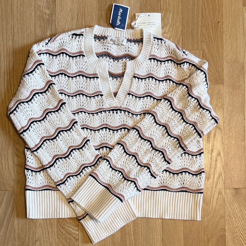 Women’s Marled Crochet Sweater